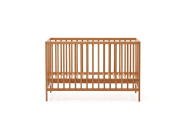 Shantal solid ash wood cot in natural finish, 60 x 120 cm