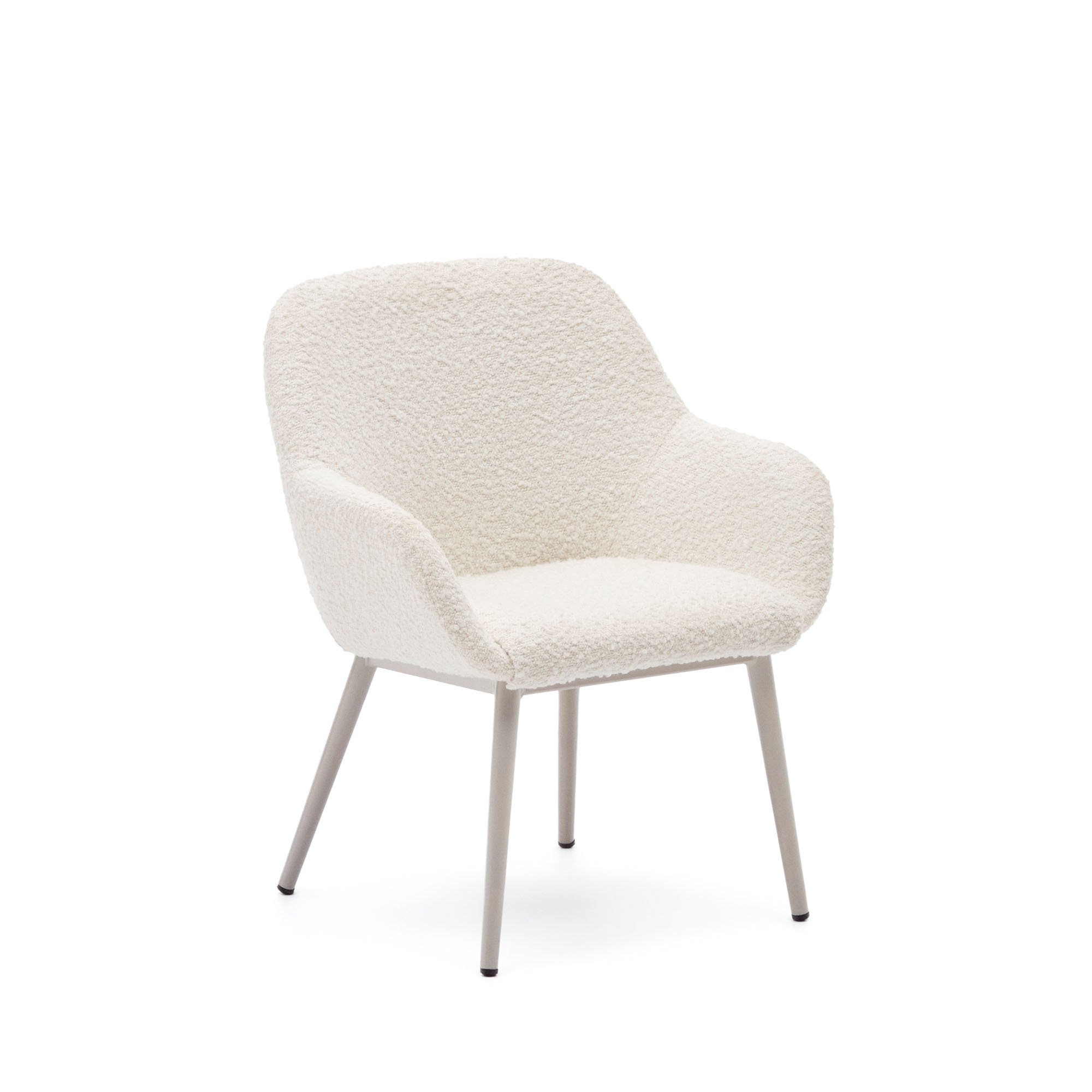 DE_Chaise enfant Konna en bouclette blanc et pieds en acier avec finition beige