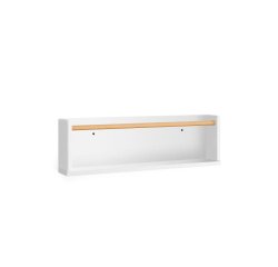 Estante Shantal de madera maciza de haya acabado blanco 10 x 50 cm