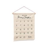 Calendrier de l'Avent Uarda 100% coton blanc avec broderies 56 x 65 cm