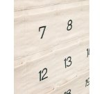 Calendrier de l'Avent Uarda 100% coton blanc avec broderies 56 x 65 cm