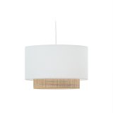 Erna bamboo ceiling lampshade with natural, white finish Ø 40 cm