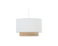 Pantalla para lámpara de techo Erna de bambú con acabado natural y blanco Ø 40 cm