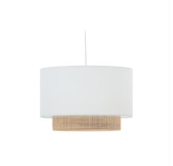 Pantalla para lámpara de techo Erna de bambú con acabado natural y blanco Ø 40 cm