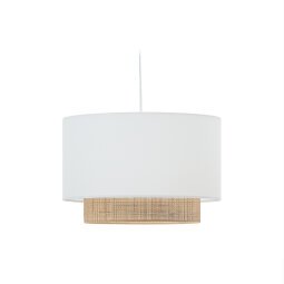 Erna bamboo ceiling lampshade with natural, white finish Ø 40 cm