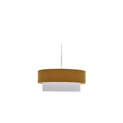 Bianella-plafondlamp in mosterd katoen en ribfluweel Ø 40 cm