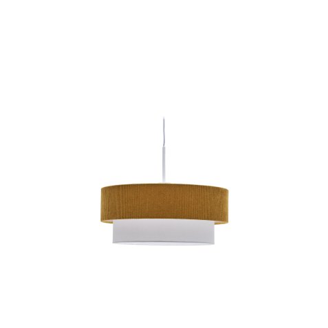 Bianella ceiling lamp in cotton and mustard corduroy, Ø 40 cm