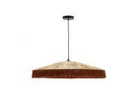 Lámpara de techo Pollensa de rafia natural y flecos terracota Ø 75 cm