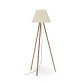 Benicarlo floor lamp in solid rubber wood with a natural, beige finish