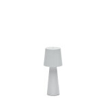 Lampe de table petit format Arenys en métal peint blanc