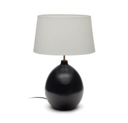Lámpara de mesa Foixa de metal con acabado negro