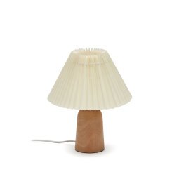 Benicarlo tafellamp in hout met een natuurlijke, beige afwerking
