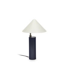 Lampe de table Shiva en métal peint bleu et blanc 25 cm