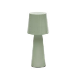 Lampe de table grand format Arenys en métal peint turquoise