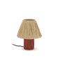 Pulmi table lamp in natural and terracotta raffia