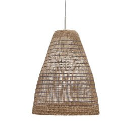 Abat-jour pour suspension Casavells fibres naturelles finition naturelle et bleue Ø 35 cm