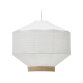 Lampenkap Hila voor plafondlamp van wit papier en natuurlijk houtfineer Ø 80 cm
