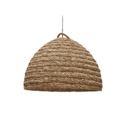Pantalla para lámpara de techo Fonteta de fibras naturales con acabado natural Ø 60 cm