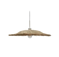 Pantalla para lámpara de techo Gualta de fibras naturales con acabado natural Ø 50 cm