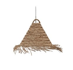 Pantalla para lámpara de techo Fonteta de fibras naturales con acabado natural Ø 40 cm