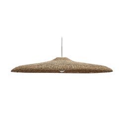 Pantalla para lámpara de techo Cruilles de fibras naturales con acabado natural Ø 100 cm