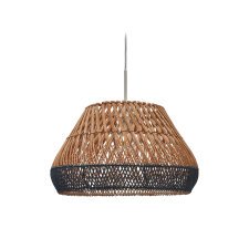 Daro rattan ceiling lamp shade with a natural and blue finish, Ø 45 cm