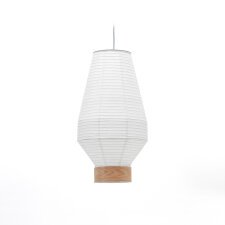 Hila ceiling lamp screen in white paper with natural wood veneer Ø 30 cm