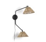 Aplique de pared Pontos de yute con acabado natural