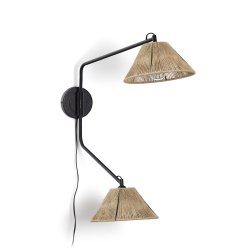 Pontos wandlamp van jute met natuurlijke afwerking