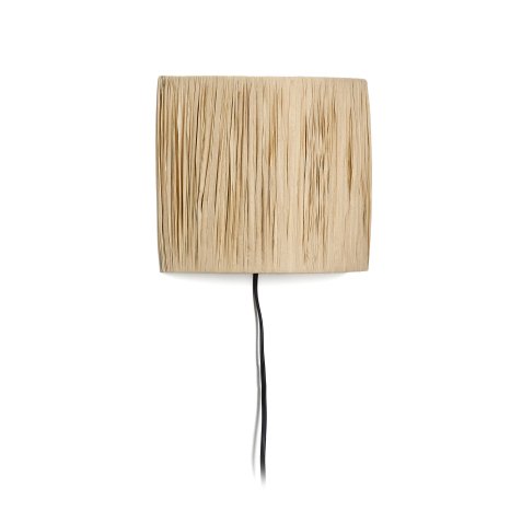 Pulmi-wandlamp van natuurlijke raffia