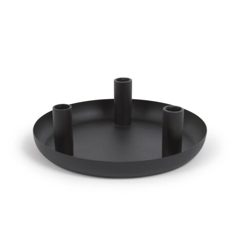 Eire black metal candle holder 8 cm