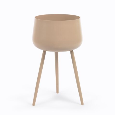 DE_Cache-pot Apia en métal beige Ø 18cm