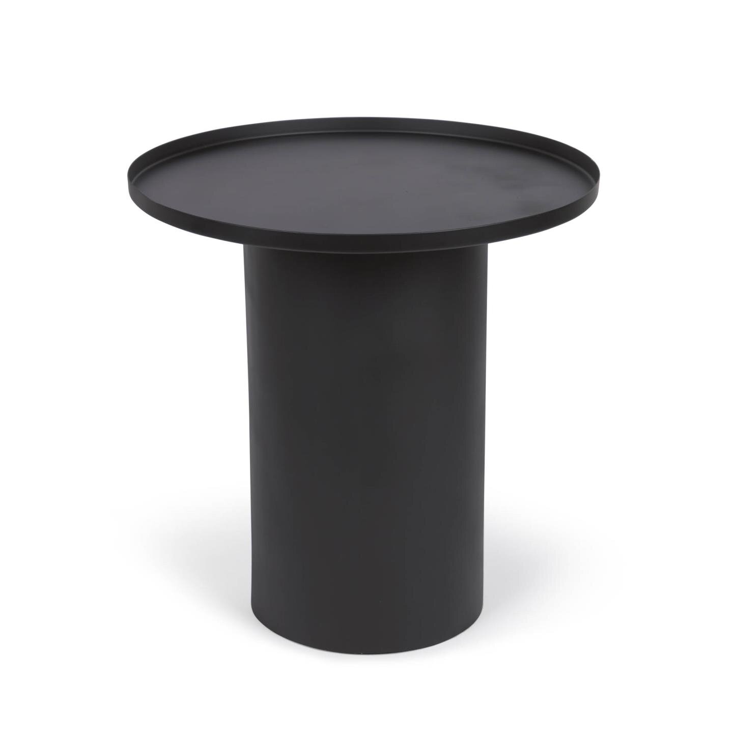 DE_Table d'appoint ronde Fleksa en métal noir Ø 45cm