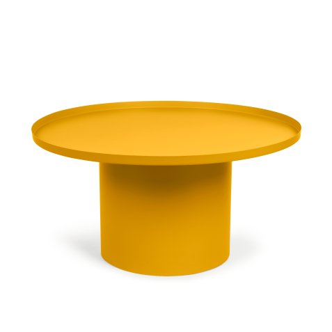 Table basse ronde Fleksa en métal jaune Ø 72 cm