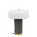 Serenella table lamp in metal with white and green painted finish