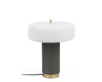 Lámpara de mesa Serenella de metal con acabado pintado blanco y verde