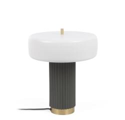 Lámpara de mesa Serenella de metal con acabado pintado blanco y verde
