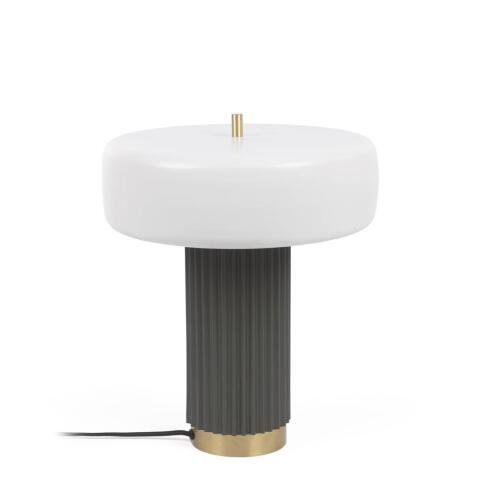 Serenella table lamp in metal with white and green painted finish