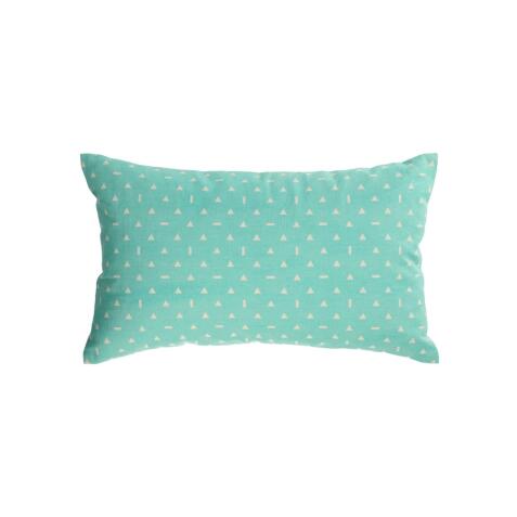 Kussenhoes Zale 100% katoen turquoise met witte driehoekjes 30 x 50 cm