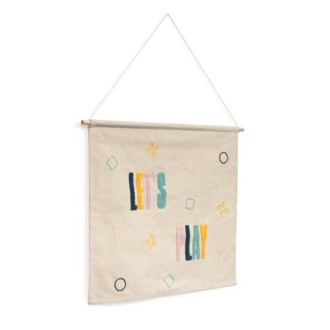 Dipsi 100% cotton multi-coloured let’s play wall tapestry 52 x 60 cm