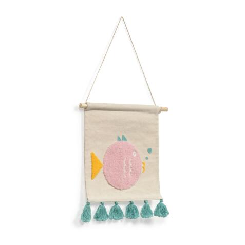 DE_Tapis mural Delmare 100% coton poisson multicolore 25 x 25 cm