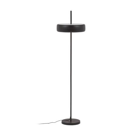Lampadaire Francisca en métal peint noir et verre