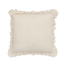 Kussenhoes Nacha beige van katoen en linnen 45 x 45 cm