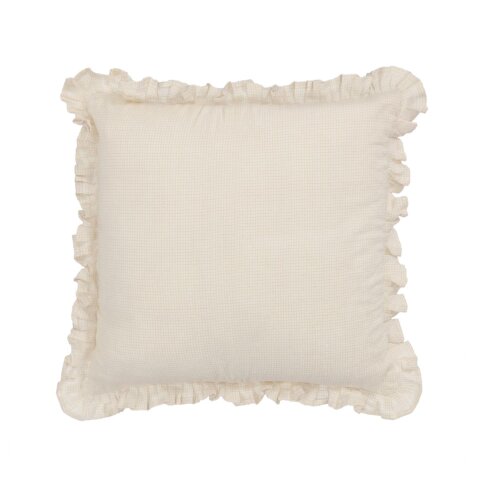 Housse de coussin Nacha en coton et lin beige 45 x 45cm