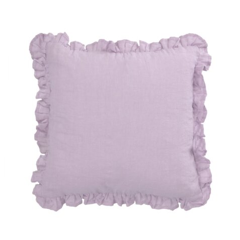 Housse de coussin Nacha en coton et lin mauve 45 x 45cm