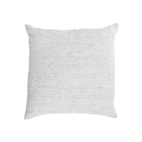 Housse de coussin Marena 100 % lin à rayures blanches et noires 45 x 45 cm