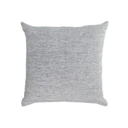 Housse de coussin Marena 100% lin rayures noir et blanc 45 x 45cm