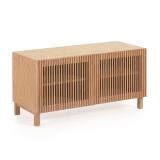 Beyla solid oak shoe cabinet with oak veneer, 98.5 cm FSC 100%