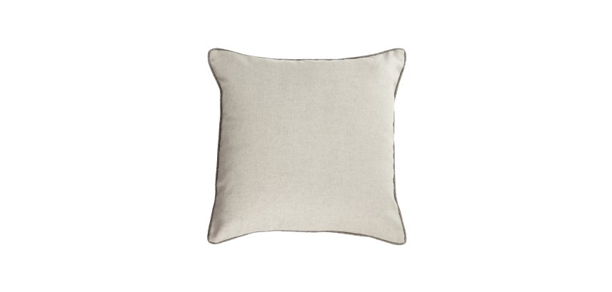 Funda cojín Alcara blanco con borde gris claro 45 x 45 cm