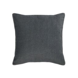 DE_Housse de coussin Alcara noir avec liseré gris 45 x 45 cm